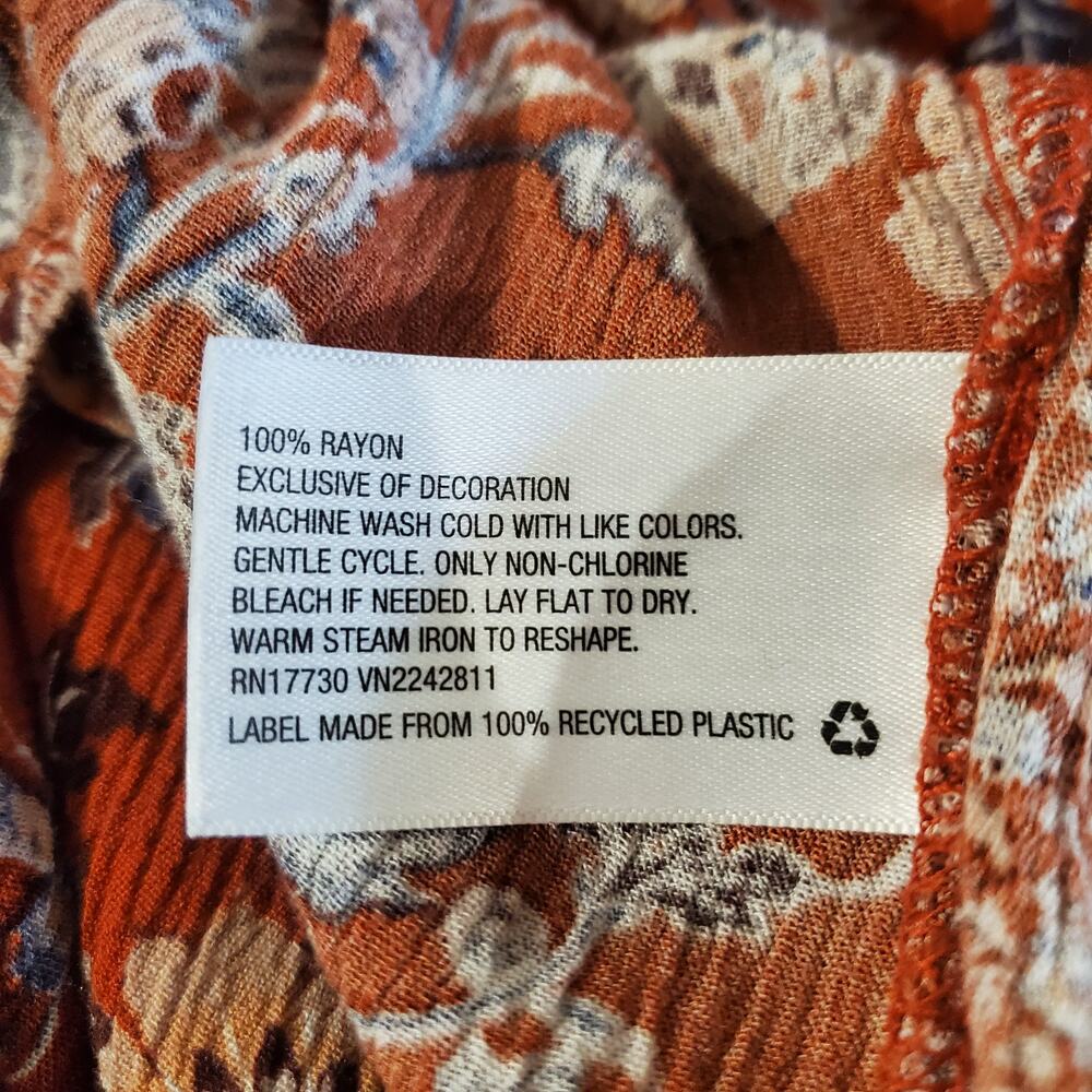 Knox Rose Floral 1/4 Button Floral Boho Midi Dress Size M Cottage Hippie Pockets - Picture 9 of 12